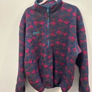 Vintage 80s/90s Columbia Aztec Colorful Geometric Patterned Pullover Men’s Large